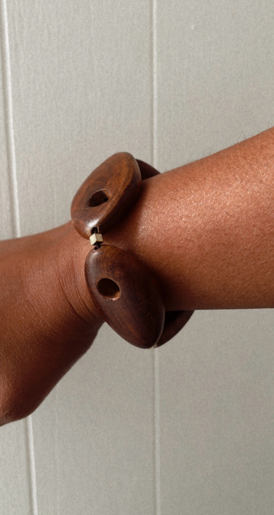 marquise wood & gold bracelet