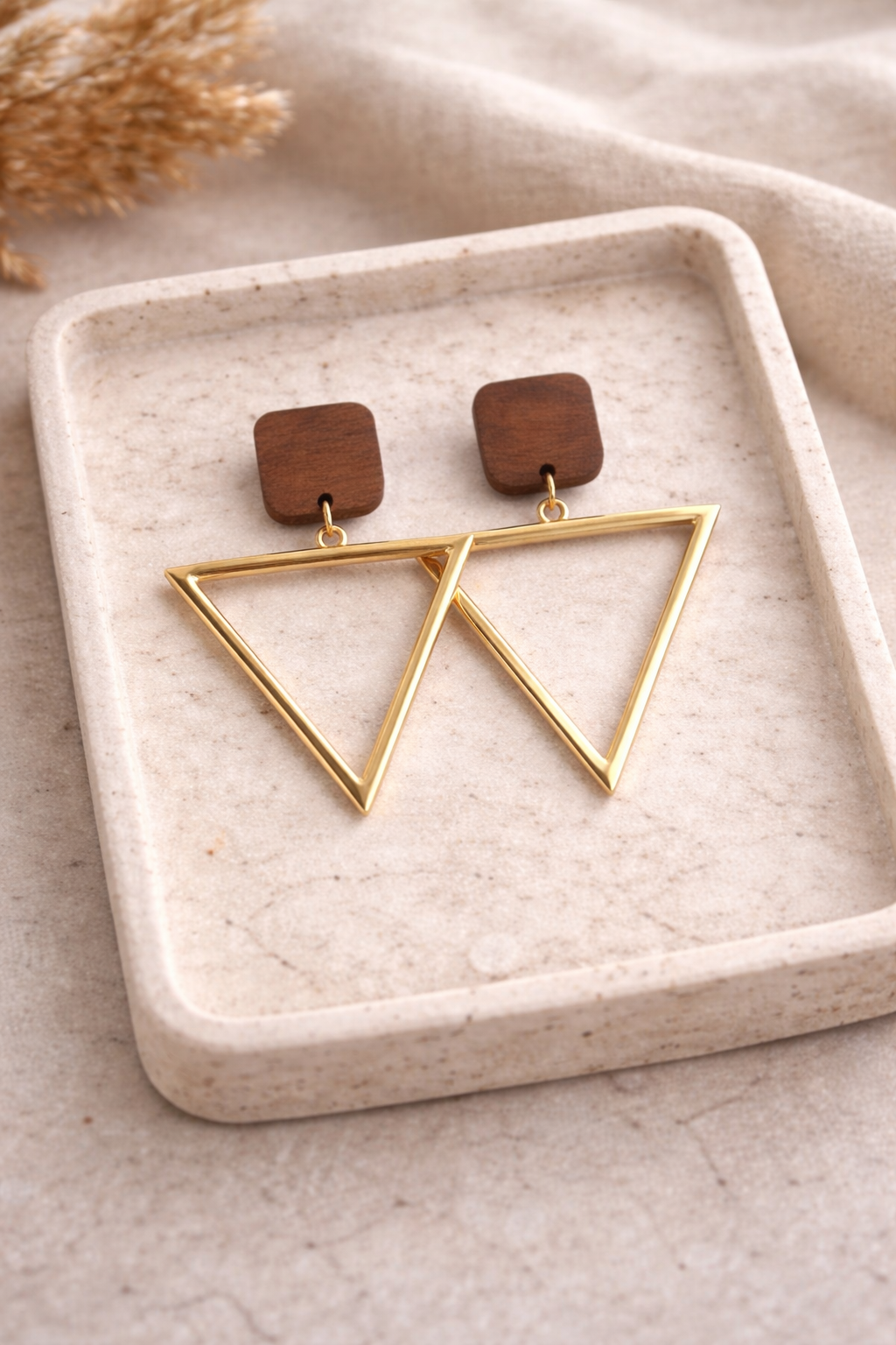 triangle frame earrings