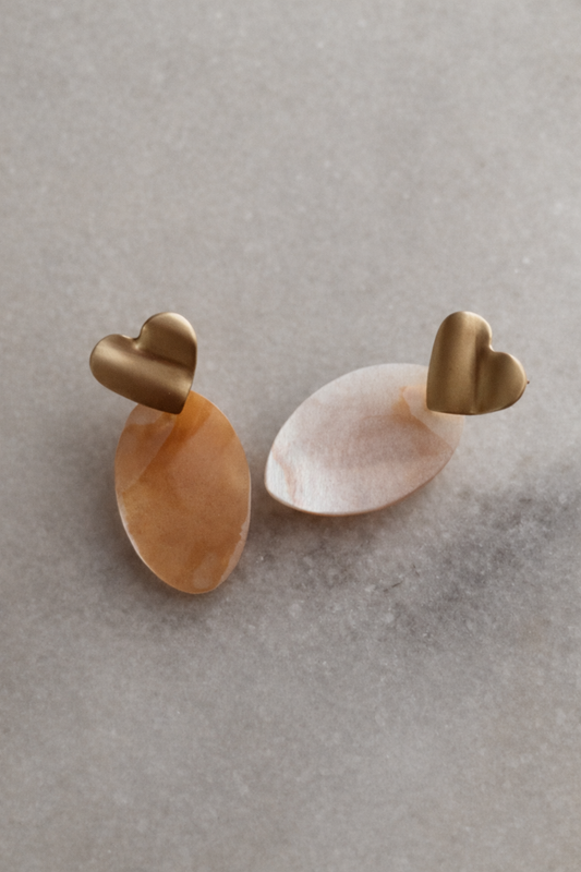 oval heart earrings