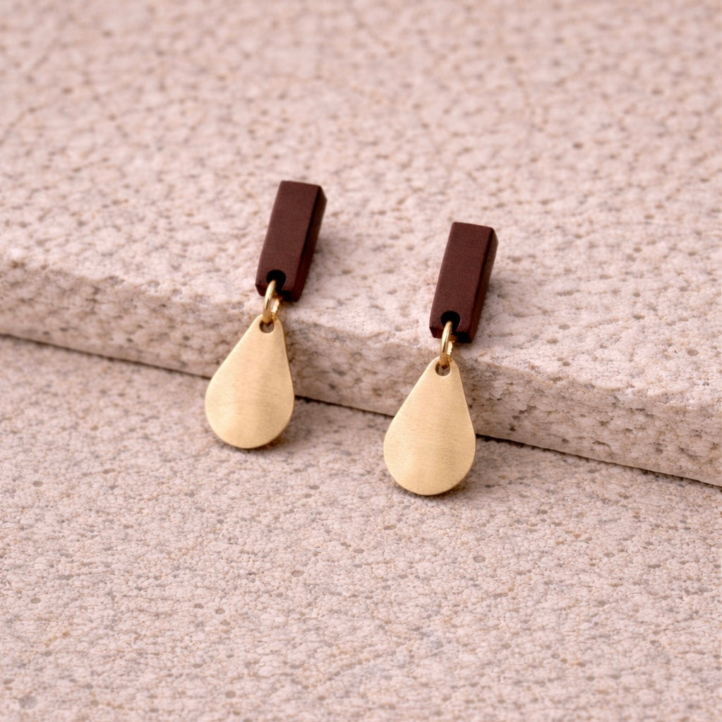 brass teardrop earrings