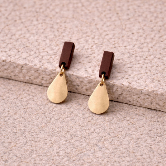 brass teardrop earrings