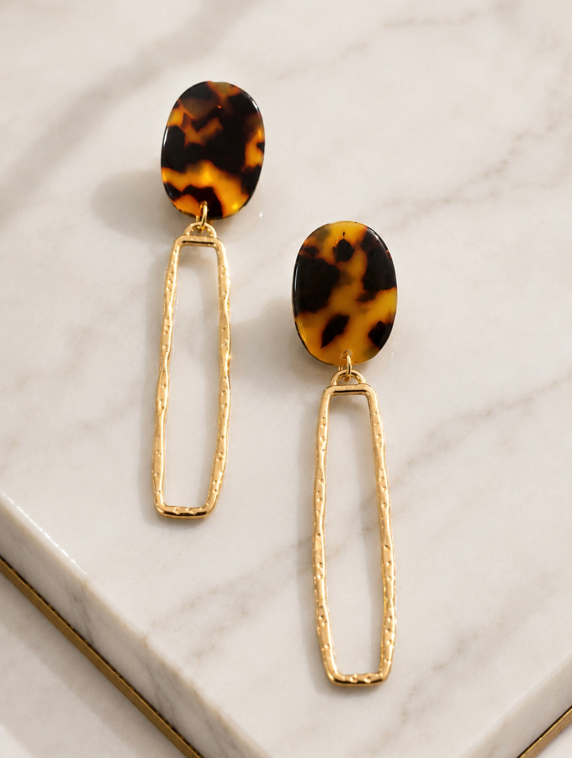 tortoise link earrings