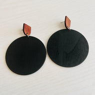 Ebony Wood Circle Earrings