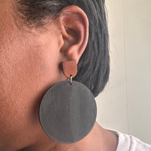 Load image into Gallery viewer, Ebony Wood Circle Earrings
