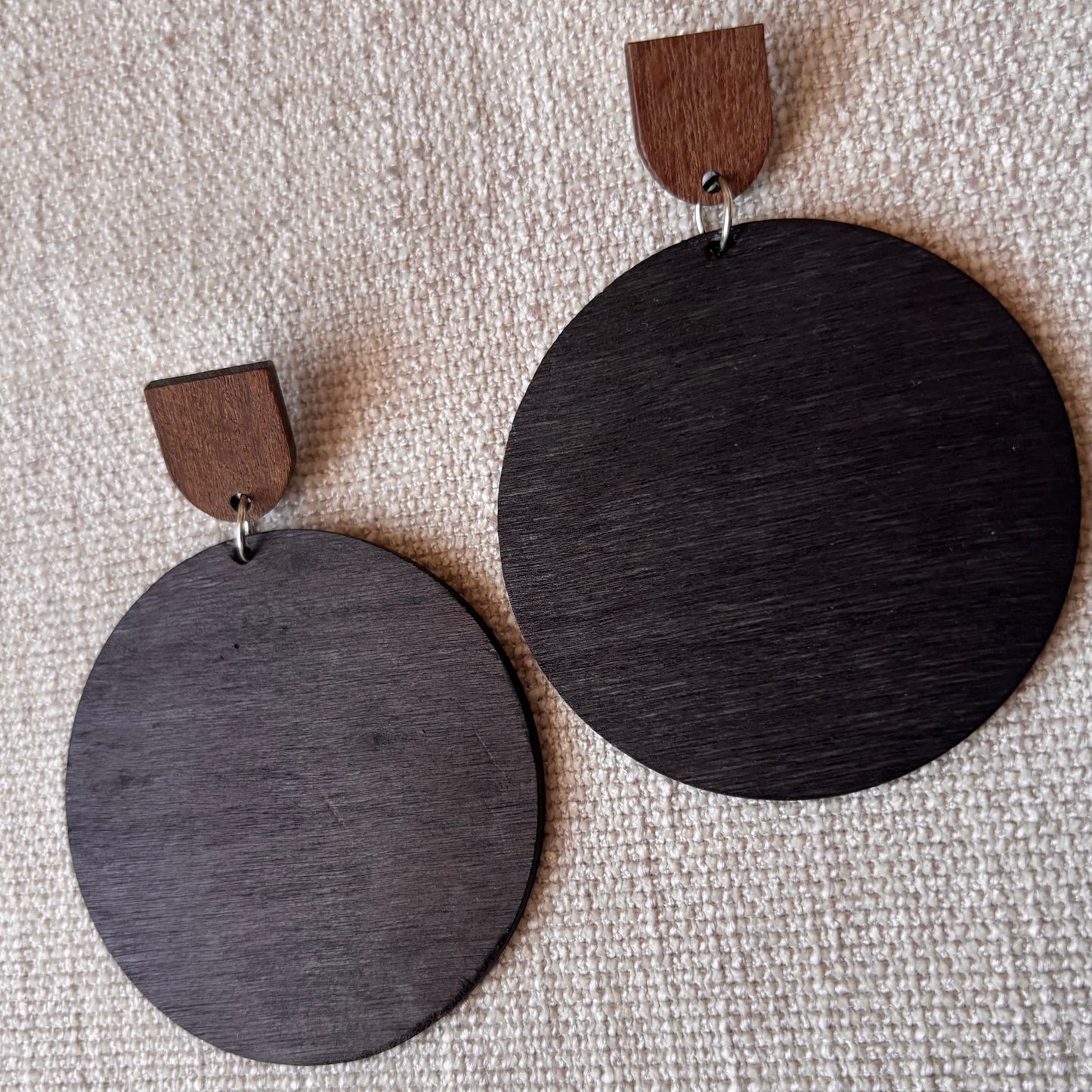 Ebony Wood Circle Earrings