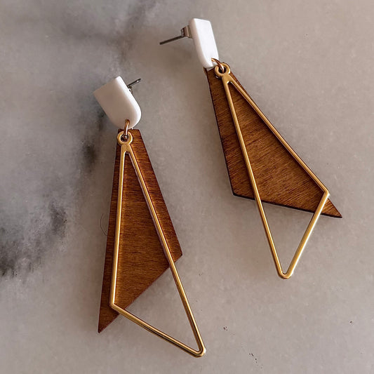 Golden Strata Drop Earrings