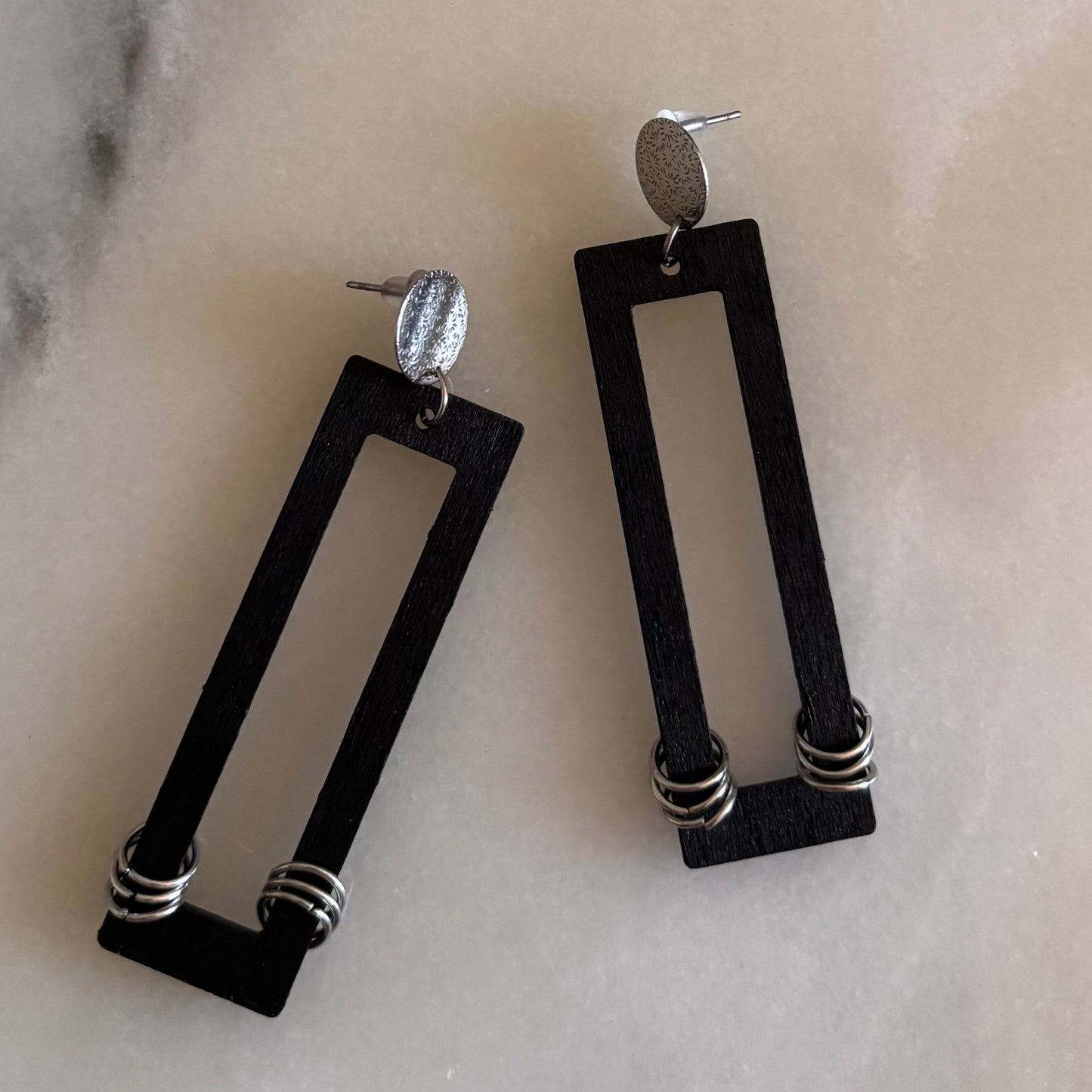 open frame earrings