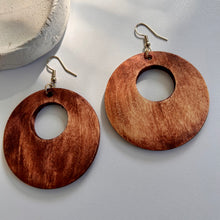 Load image into Gallery viewer, Wood Circle Cutout Earrings
